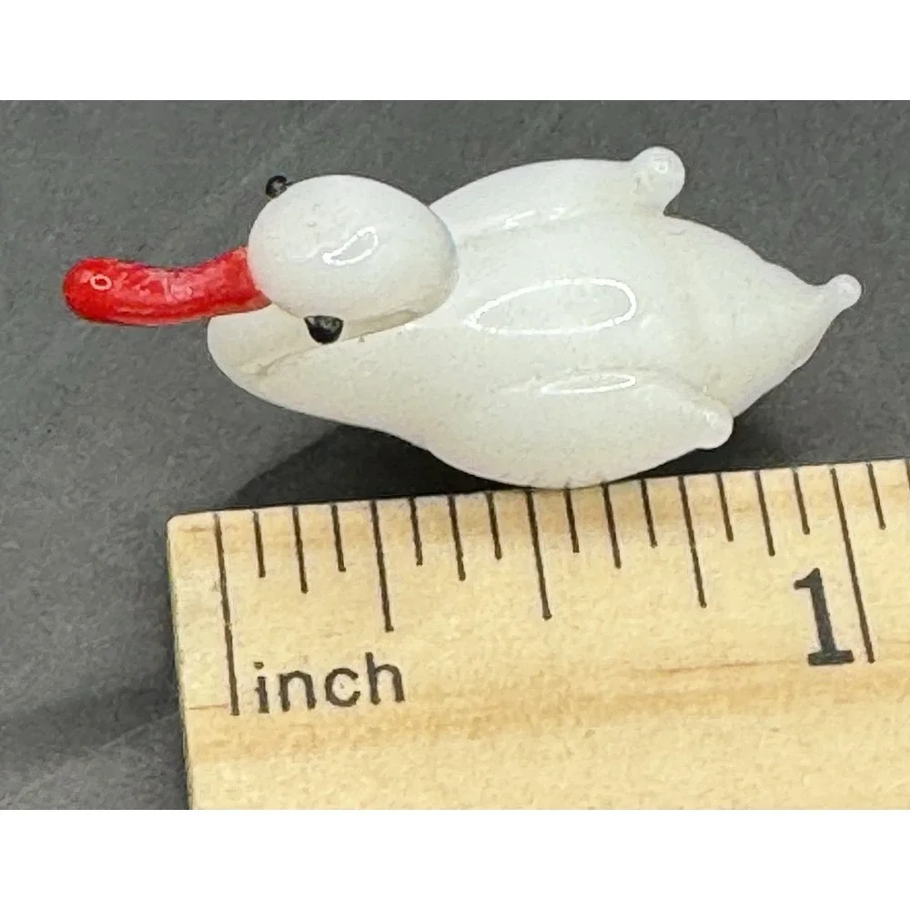 Lot Of 4 Glass Miniature Display Shelf Trinkets Octopus Bunny Swan & Succulent